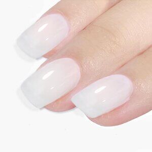 LOT 2 ~ Milky White Gel Nail Polish Jelly Nail Neutral Nude Soak Off UV Light